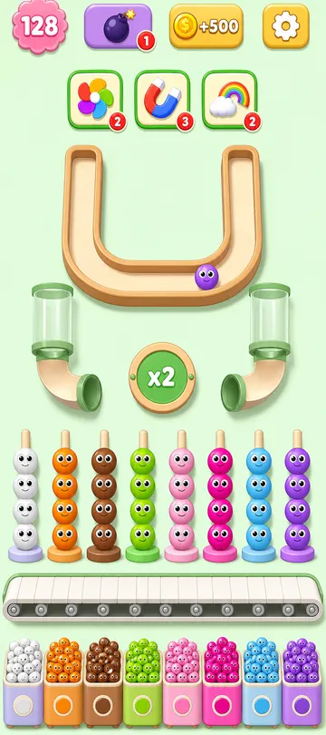 Marble Sort level 74 final board Marble Sort level 74 final board