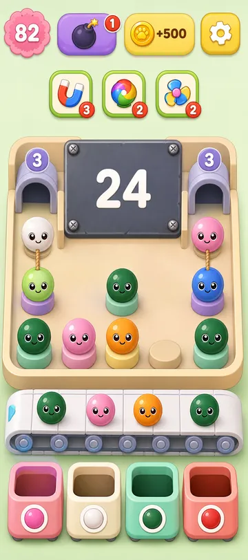 Marble Sort level 75 opening board — The Metal Plate That Hides Everything