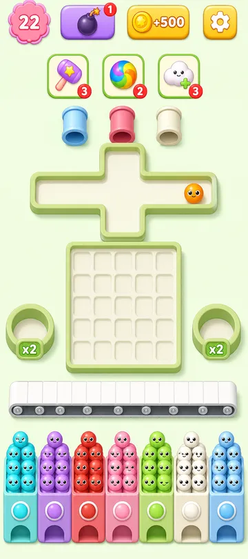 Marble Sort level 77 final board