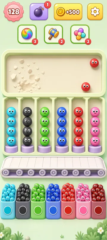 Marble Sort level 78 final board Marble Sort level 78 final board