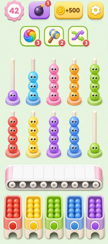 Marble Sort level 82 final board Marble Sort level 82 final board