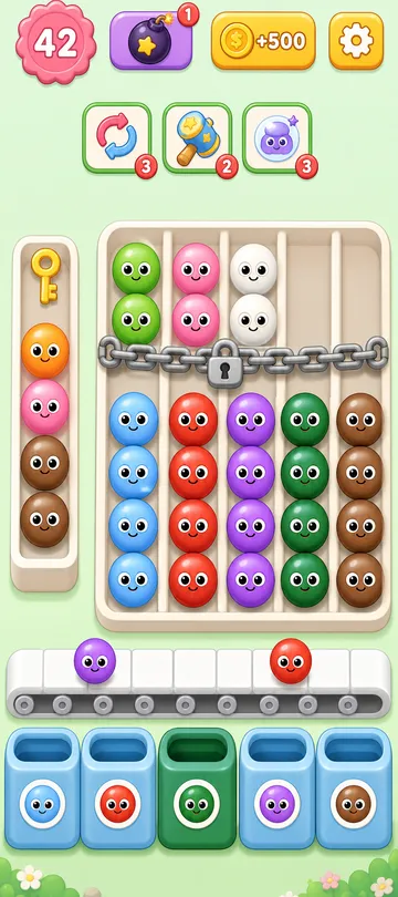 Marble Sort level 82 opening board — The Key Behind Five Layers Marble Sort level 82 opening board — The Key Behind Five Layers