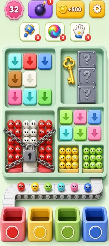 Marble Sort level 84 opening board — The Padlocked Vault Marble Sort level 84 opening board — The Padlocked Vault