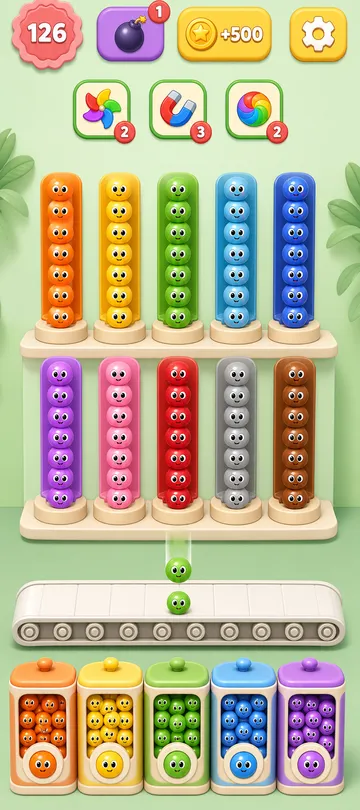 Marble Sort level 85 final board Marble Sort level 85 final board