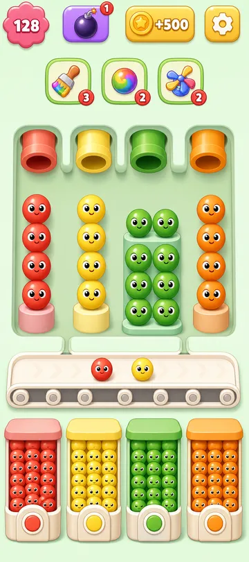 Marble Sort level 86 final board Marble Sort level 86 final board
