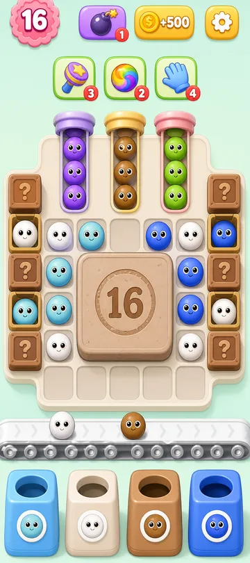 Marble Sort level 86 mid-solve board Marble Sort level 86 mid-solve board