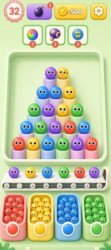 Marble Sort level 9 final board Marble Sort level 9 final board