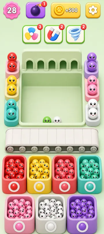 Marble Sort level 90 final board