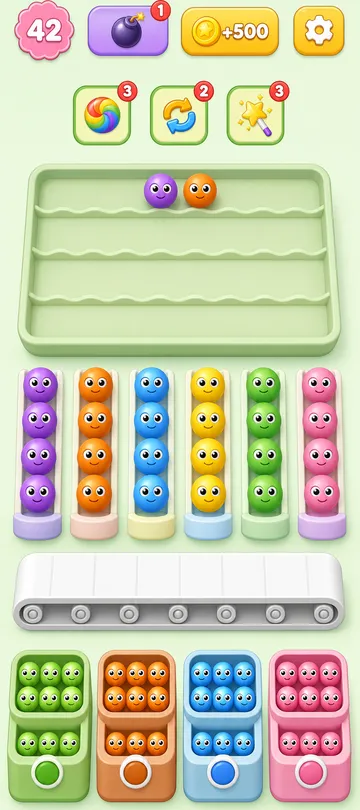 Marble Sort level 91 final board Marble Sort level 91 final board