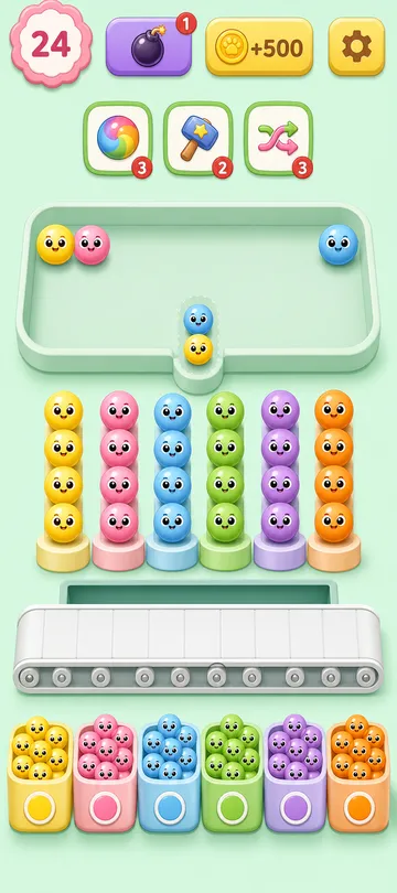 Marble Sort level 92 final board Marble Sort level 92 final board