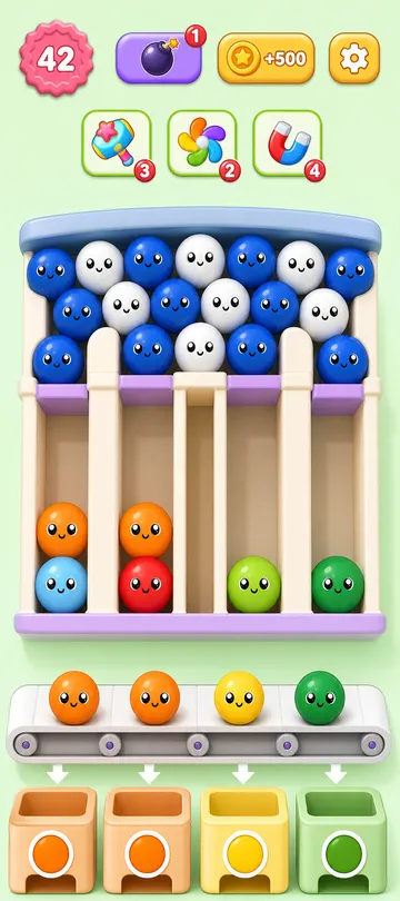 Marble Sort level 92 opening board — Built Backwards on Purpose Marble Sort level 92 opening board — Built Backwards on Purpose