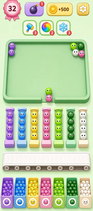 Marble Sort level 93 final board Marble Sort level 93 final board