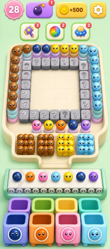 Marble Sort level 93 opening board — The Brown Bait on the Drop Lip Marble Sort level 93 opening board — The Brown Bait on the Drop Lip