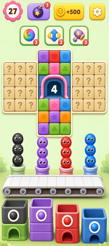 Marble Sort level 94 opening board — The Blind Cross