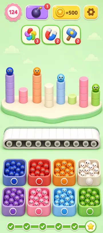 Marble Sort level 97 final board Marble Sort level 97 final board