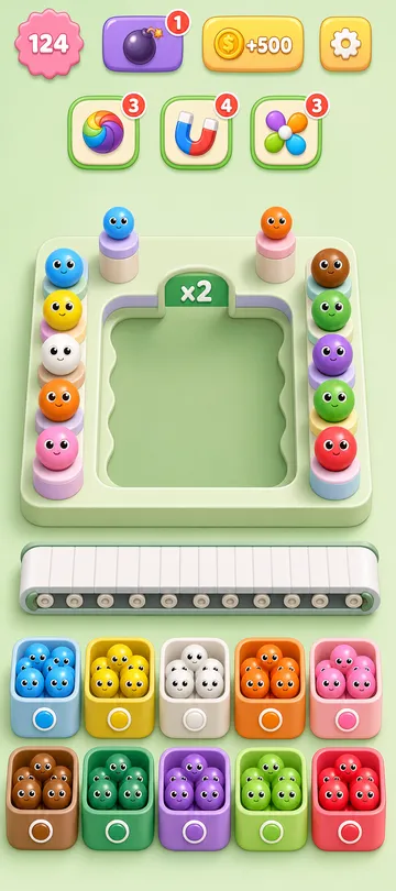 Marble Sort level 98 final board